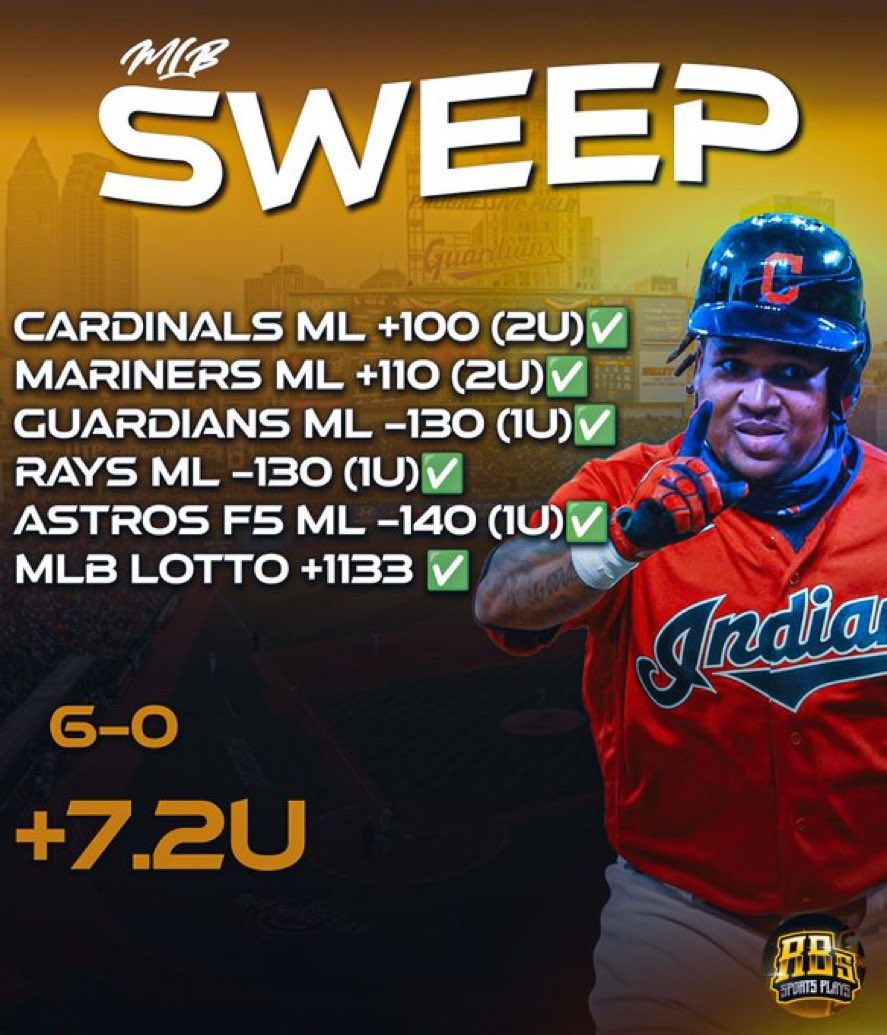 RBsSportsPlays's tweet photo. LIKE/RETWEET/COMMENT $100 TO 4 PEOPLE 🍾 

KEEP THOSE BROOMS OUT BABYYY 🧹 

A MLB SWEEP FOR THE DANCING TEAM 🕺🏻 https://t.co/GjJZ6wGDz4