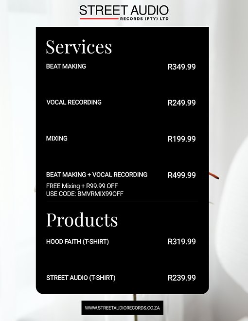 Elevate Your Sound. We're not just a music production company, we're the key to unlocking your creative potential.
#streetaudiorecords #streetaudiooriginals  #priceless