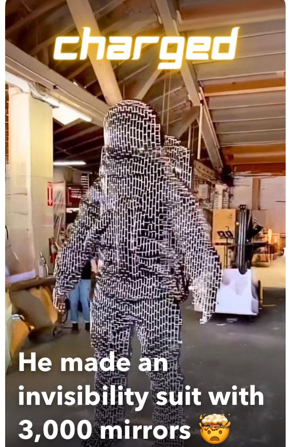 “He made an invisibility suit with 3000 mirrors” yea we saw