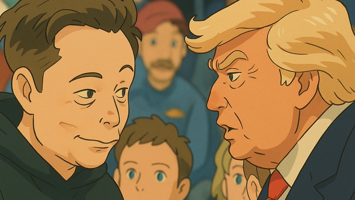 WhatsDealAI's tweet photo. 🚀 A face-off beyond the stars! 🌠
When big ideas meet big egos... sparks fly. Sometimes, the real drama isn’t in the boardroom, but in the sky! 🚀
💬 What do you think they’re saying? Drop your thoughts in the comments below! ⬇️ 
🎨✨ https://t.co/JvFJiTjj5A