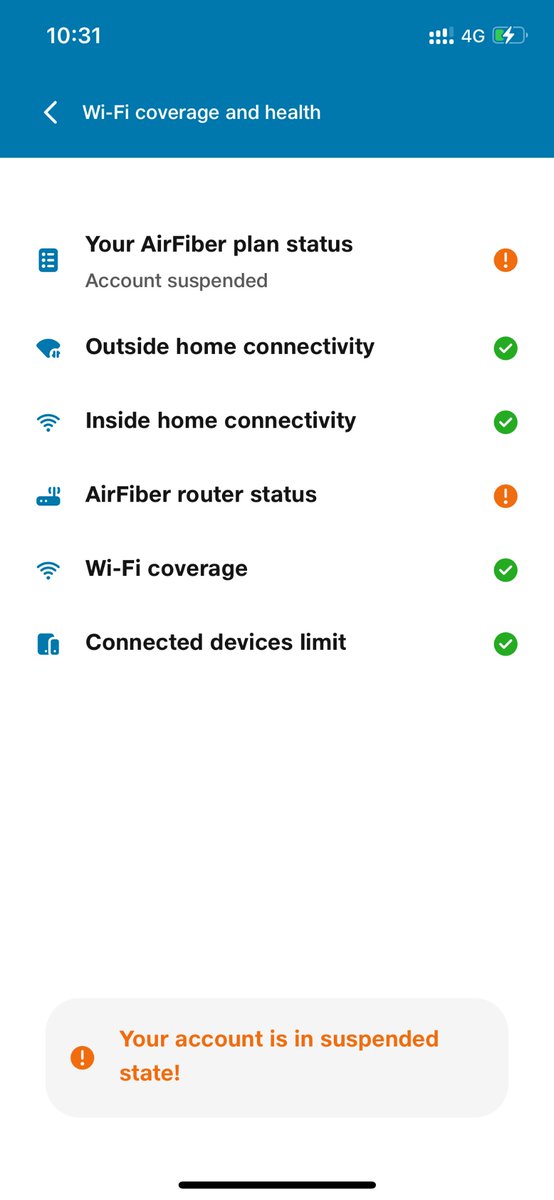 Chetanp_04's tweet photo. @JioCare @TRAI @JioCare @reliancejio My account is now showing as suspended, but I’ve still not received the refund. Multiple engineers confirmed network isn’t possible in my area — I was told to send a cancelled cheque for refund. Why this delay and confusion? Please resolve ASAP. #JioIssue https://t.co/kIGfiUfGUz