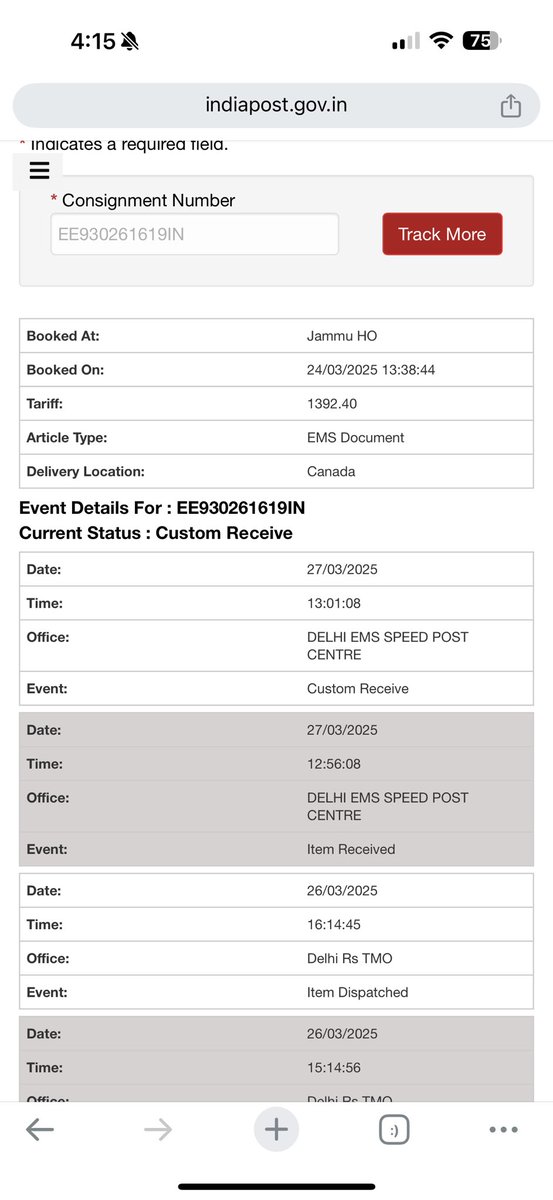 Shubhamjammu's tweet image. @IndiaPostOffice 15 days, no update on my cleared parcel with vital docs for Canada. Ignored messages, no accountability. This delay risks my career. Act now or face escalation! #IndiaPost #FixYourService