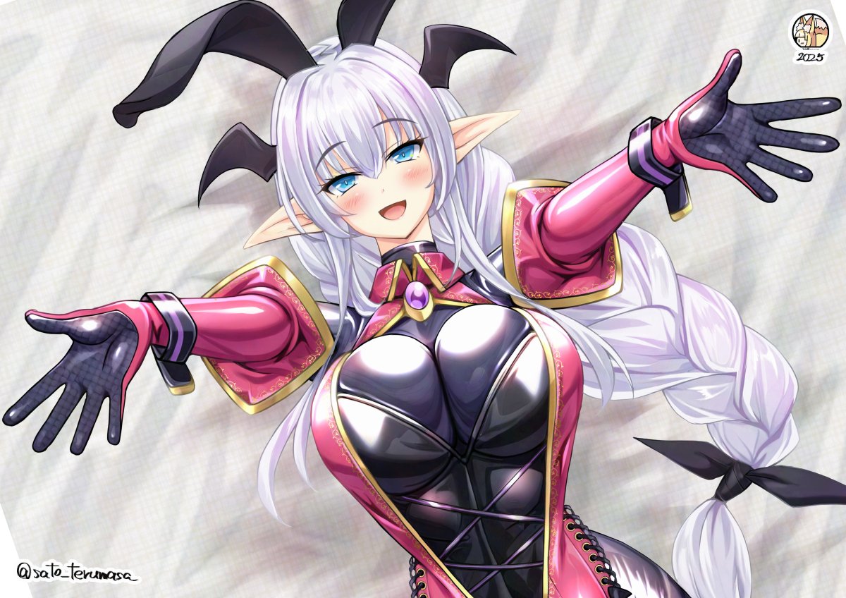 Skeb121:銀髪ハグ待ちぴっちりエルフさん 