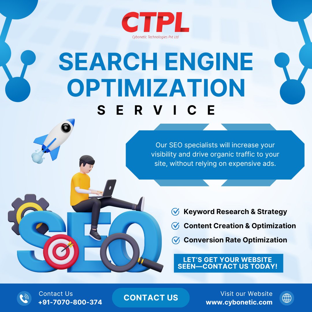 cybonetic's tweet image. Our SEO specialists help you rank higher, drive organic traffic, and grow your business—without spending on costly ads.

Contact Now: -
☎+91-7070-800-374
🌐cybonetic.com

#SEOServices #SEO #OnPage #OffPage #TechnicalSEO #SearchEngineOptimization #GMBSEO #OnPageSEO