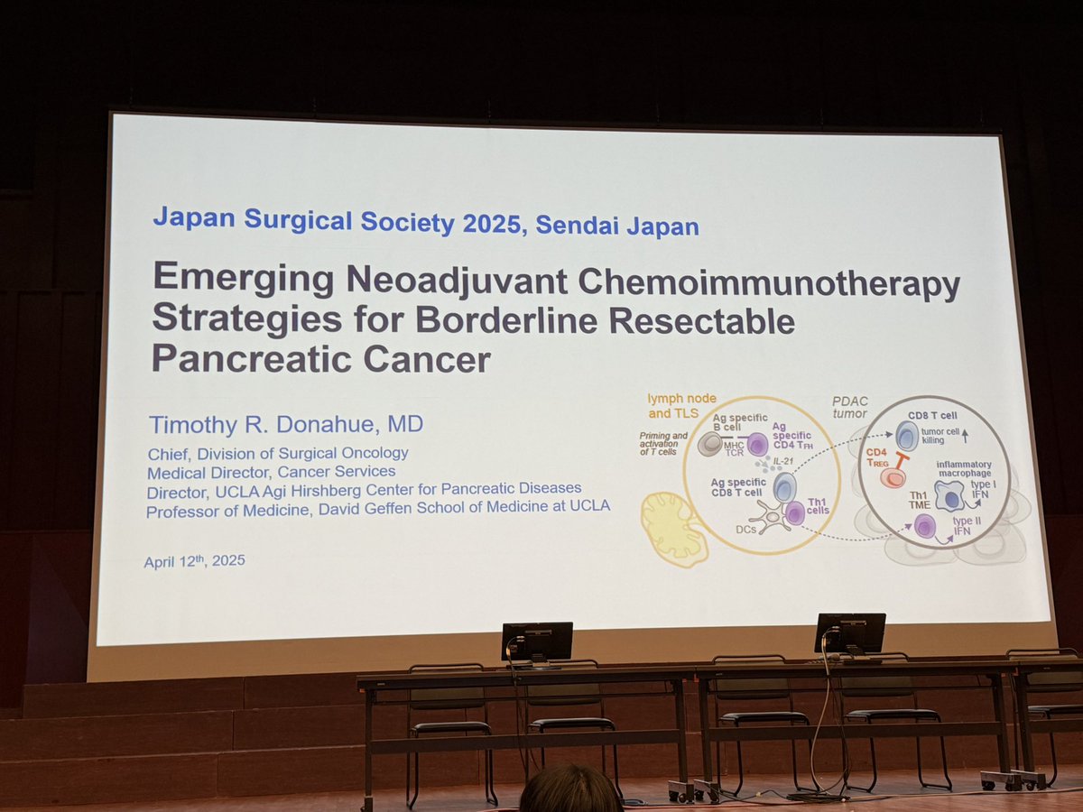 TomVargheseJr's tweet photo. Brilliant talk by @tdonahuemd @UCLASurgery @UCLAHealth at #JSS125 on the current landscape with borderline respectable pancreatic cancer, and the critical roles that surgeons & surgeon-scientists have available via clinic trials.
@UnivSurg @jss1896 https://t.co/MFdVP5wg1t