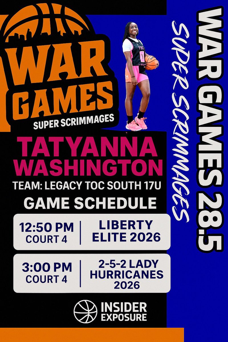 RisingStarTati's tweet photo. Ready to work!
Come see me and my team Legacy TOC South 17U at Carolina Courts (Court 4) this weekend for War Games Super Scrimmages.
We’ve been putting in the work and ready to show it.
College coaches…hope to see there.
#LegacyTOCSouth17U #WARGames28_5 #InsiderExposure #BasketballRecruiting @_BlakeDerrick @coachcbsr @Coach_DAcree @Legacygirls_17U