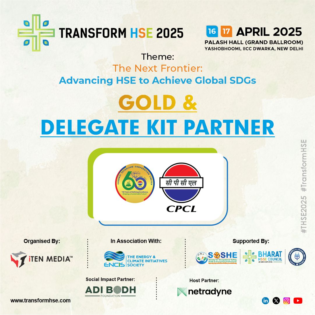 Transform_HSE's tweet photo. We are excited to welcome @chennaipetro as the Gold &amp; Delegate Kit Partner for @TransformHSE_25! Together, we’re advancing Health, Safety, and Environment practices to achieve global SDGs. 

#THSE25 #GlobalSDGs #SDGs https://t.co/xGnRiKiESd