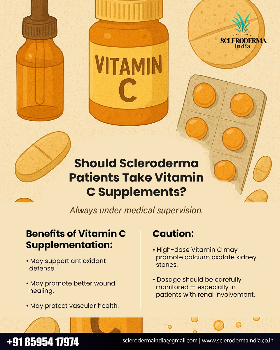 ScleroIndia's tweet image. Why Vitamin C is Important for Scleroderma?
#SclerodermaIndia #Scleroderma #ChronicIllness #autoimmunedisease #supplements #vitaminC #Vitamins #Nutrients #Malnutrition #Health