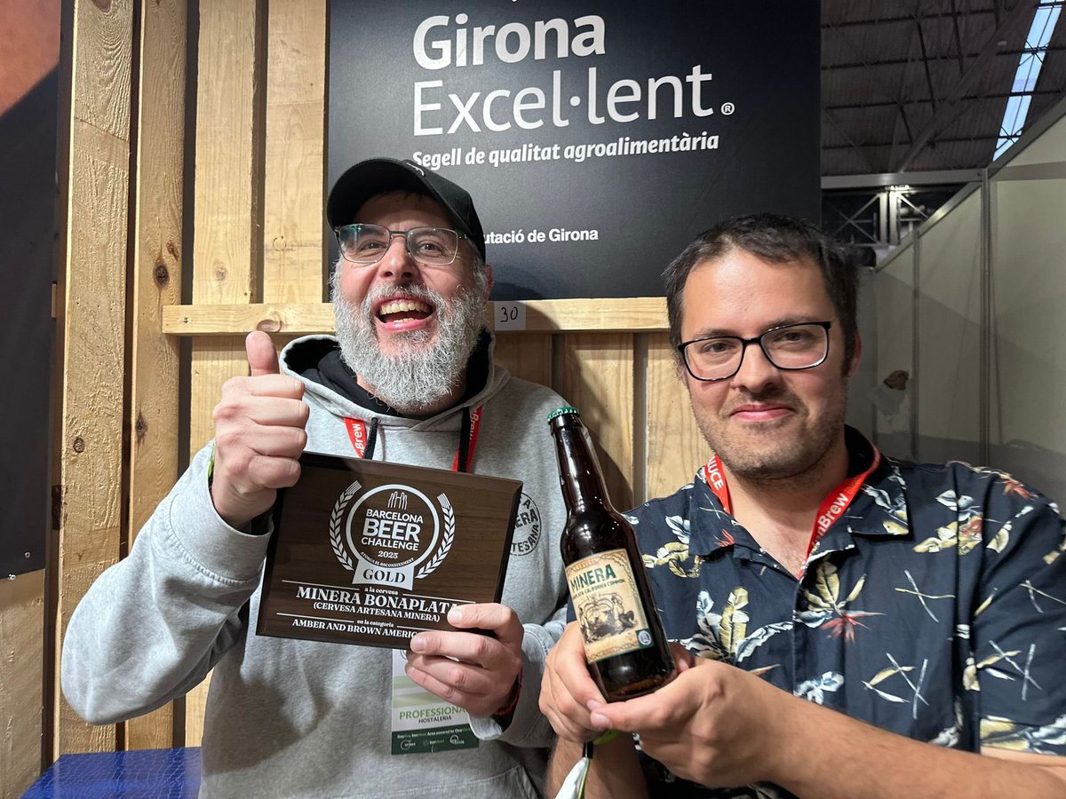 🥳Ens estrenem al <a href="/BcnBeerFest/">Barcelona Beer Festival</a> de la millor manera possible‼️

🍺 La <a href="/cervesaminera/">MINERA</a> Bonaplata ha estat guardonada amb la medalla d’or🥇 👏

👏Una mostra més de la qualitat i passió que hi ha darrere de les begudes gironines. 

#SomExcellents