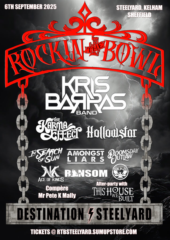 Rockin the Bowl (@rockinthebowl) on Twitter photo Sheffield!! This is our lineup
<a href="/KrisBarrasBand/">Kris Barras Band</a> <a href="/KarmaEffectUK/">The Karma Effect</a> <a href="/HollowstarBand/">Hollowstar</a> <a href="/amongstliars/">Amongst Liars</a> <a href="/search_sun/">IN SEARCH OF SUN</a> <a href="/DoomsdayOutlaw/">Doomsday Outlaw</a> <a href="/Ransom48661914/">Ransom</a> Ace of Kings Ablaze
Compere - Pete K Mally
After party - <a href="/ThishouseWB/">This House We Built THWB</a>
Let's make the Steelyard rock🤘🔥🎶
Ticket link - rtbsteelyard.sumupstore.com Sheffield!! This is our lineup
<a href="/KrisBarrasBand/">Kris Barras Band</a> <a href="/KarmaEffectUK/">The Karma Effect</a> <a href="/HollowstarBand/">Hollowstar</a> <a href="/amongstliars/">Amongst Liars</a> <a href="/search_sun/">IN SEARCH OF SUN</a> <a href="/DoomsdayOutlaw/">Doomsday Outlaw</a> <a href="/Ransom48661914/">Ransom</a> Ace of Kings Ablaze
Compere - Pete K Mally
After party - <a href="/ThishouseWB/">This House We Built THWB</a>
Let's make the Steelyard rock🤘🔥🎶
Ticket link - rtbsteelyard.sumupstore.com