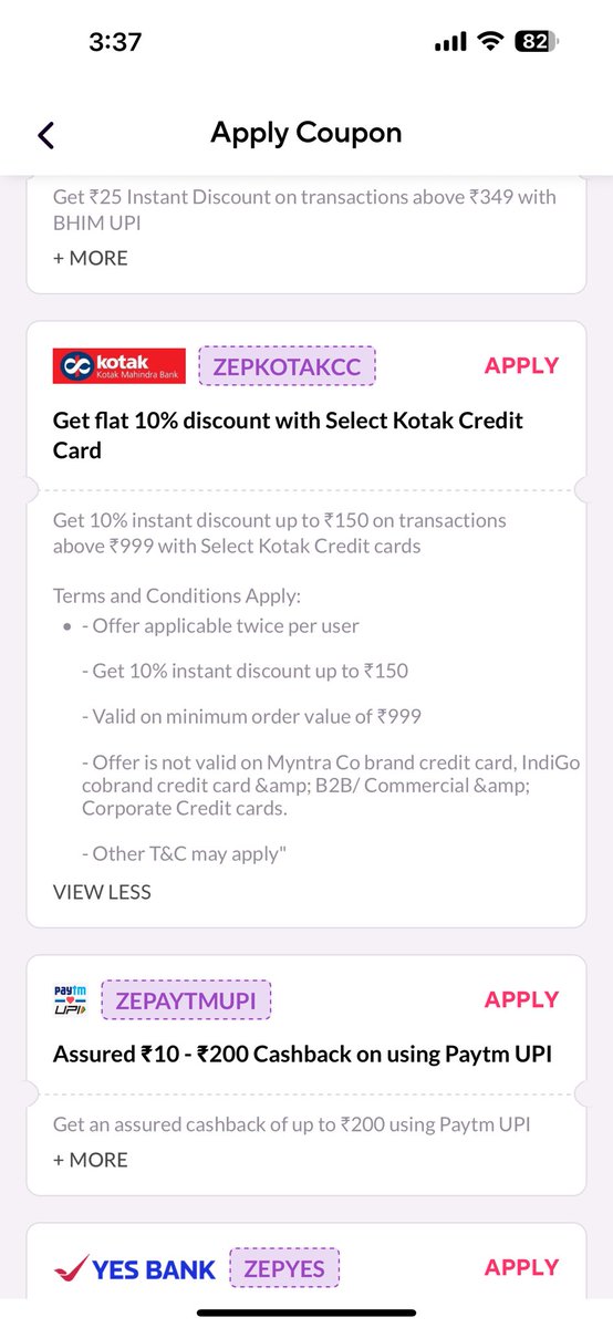 narasimhatweets's tweet photo. @zeptocares is a straight-up SCAM.

And their “10% off with Kotak Credit Card” offer? Pure fiction. Doesn’t apply even when you meet all conditions.
This isn’t a glitch. This is planned deception.
Zepto is fooling customers to make you buy more and pay more.

#consumerfraud https://t.co/wtUVxZbzrq