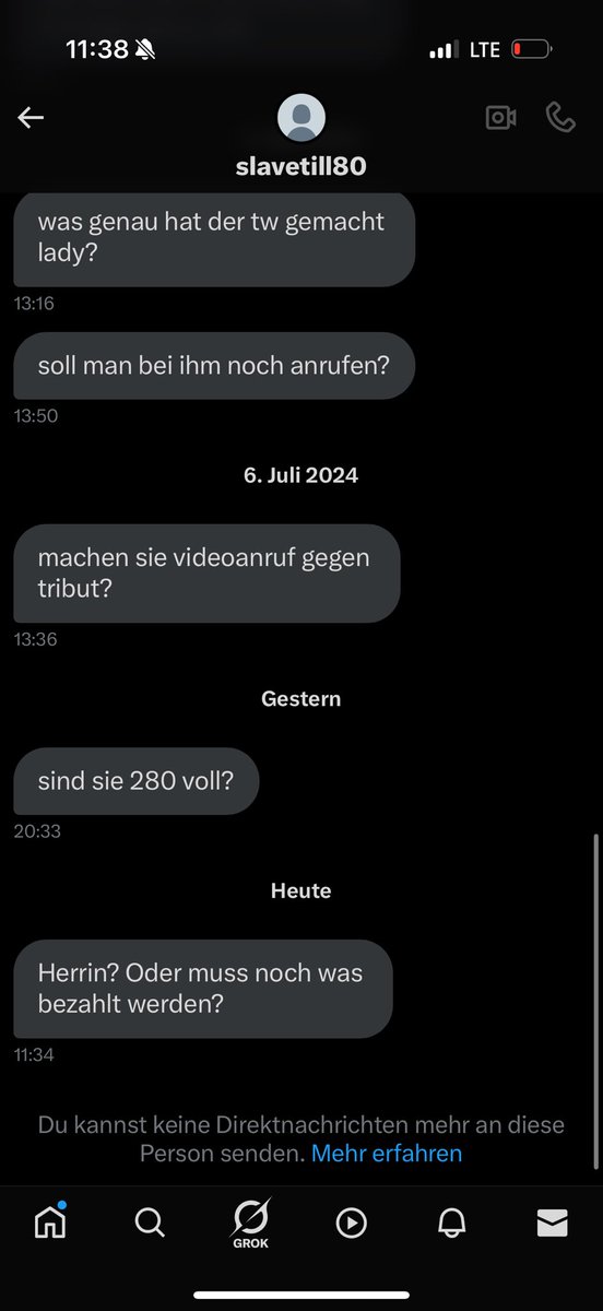 einfach mal blockiert, nie tribut erfüllt &amp; immer am rumlabern.