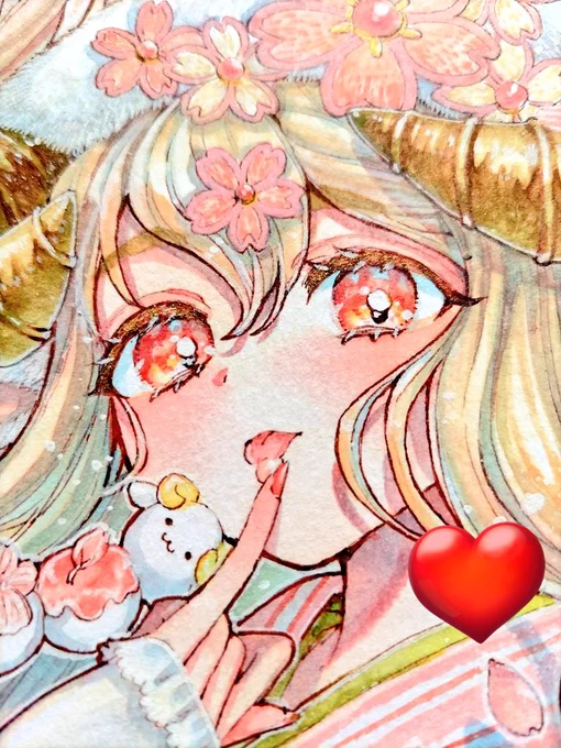 春爛漫なピンクのラメ×金の睫毛に、 抹茶・若草をイメージしたグリーンを差し色に加えています 既存の創作キャラの新たな一面を想像してワクワク出来るお題でした! Skebリクエストありがとうございました