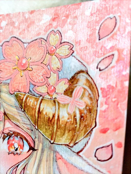 春爛漫なピンクのラメ×金の睫毛に、 抹茶・若草をイメージしたグリーンを差し色に加えています 既存の創作キャラの新たな一面を想像してワクワク出来るお題でした! Skebリクエストありがとうございました