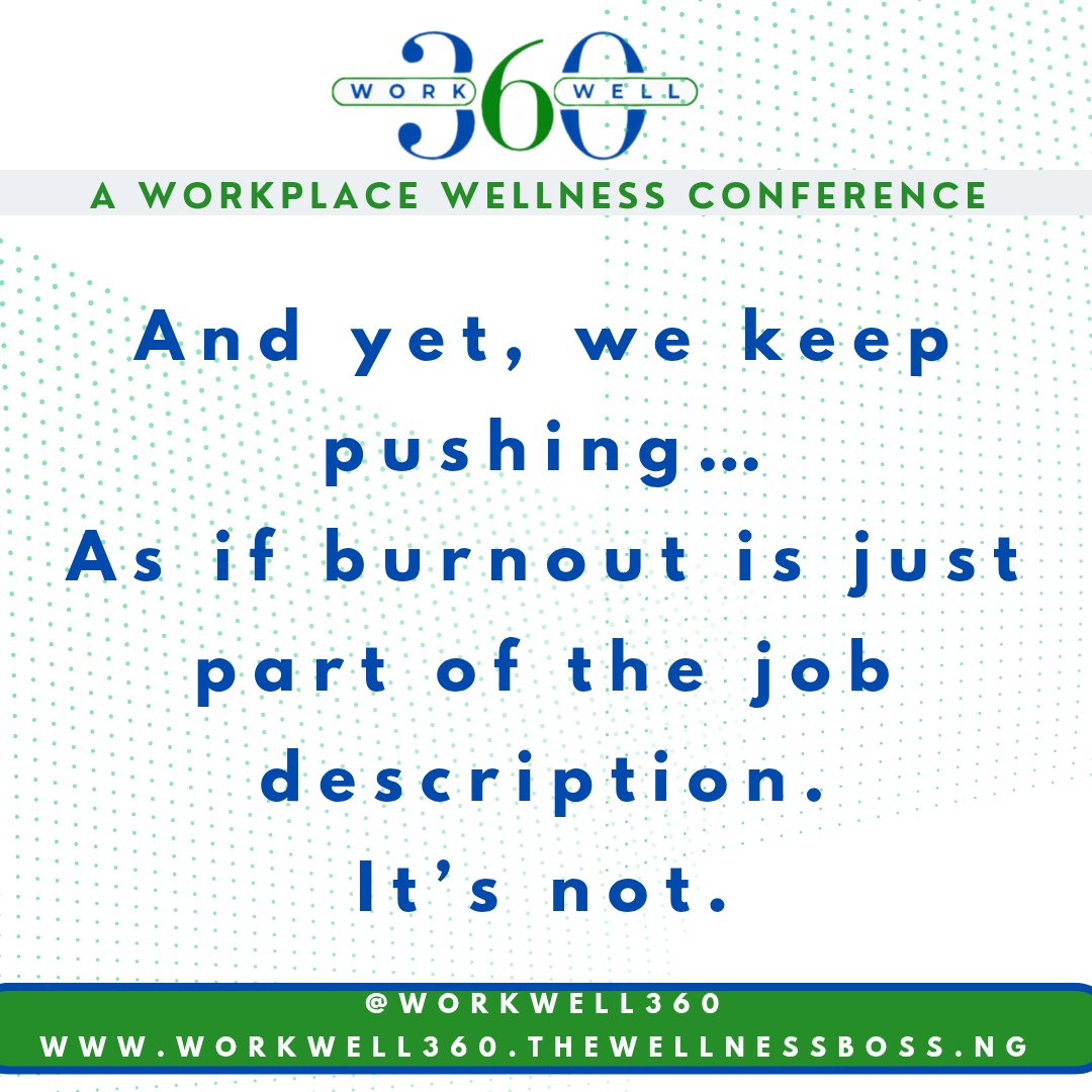 workwell360's tweet photo. We are asking the right questions. 
We have created the right platform to have the right conversations with the right people!
Our Nigerian workspaces need this intervention.

Are you interested in fixing work?
So it doesn't UNFIX us?🤷🏽‍♀️ #workwell360 #burnout #workplacewellness https://t.co/Z71G3oBSGK