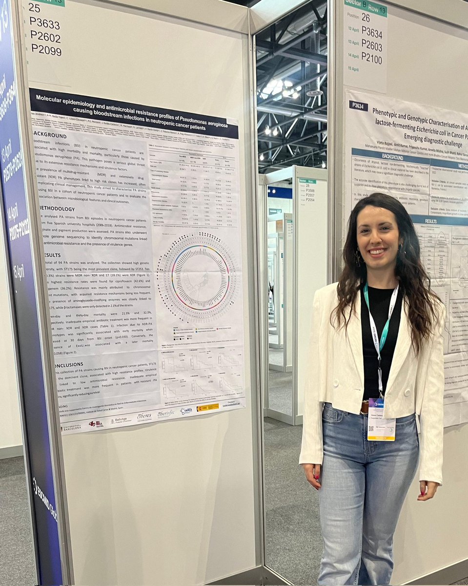 Sara_Marti2's tweet photo. #ESCMIDGlobal2025 Pseudomonas aeruginosa in neutropenic patients presented by Irene Cadenas from @idibell_cat @CIBERES @hbellvitge https://t.co/kYDfLc8K5d