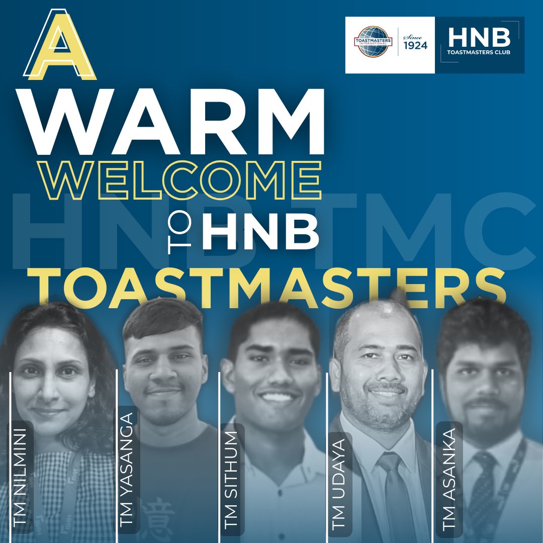 HNBTMC's tweet photo. All Aboard, New Members! 🚀🎤

A big shoutout to our newest Toastmasters 👏 — welcome to a world of confident speaking 🎙️, bold leadership 🧭, and endless growth 🌱!

#WelcomeNewMembers #ToastmastersJourney #SpeakLeadInspire #HNBToastmasters #NewChapterBegins https://t.co/bfBfoMddsM