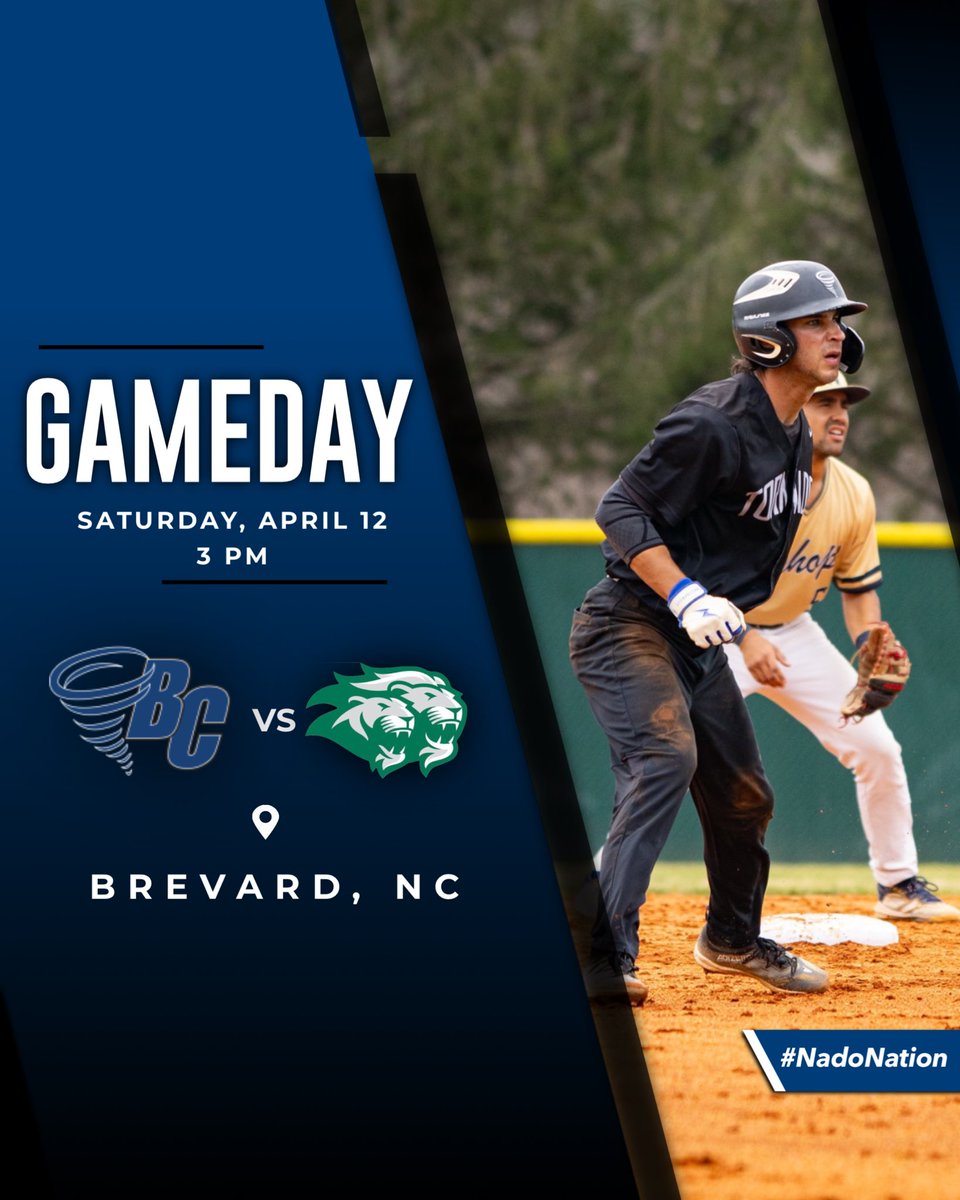 Baseball: GAMEDAY - Back at home to kick off a three-game set! 

🆚 Greensboro
📍 Gil Coan Field
⏰ 3 PM
📊📺 BCTornados.com

#NadoNation #d3baseball