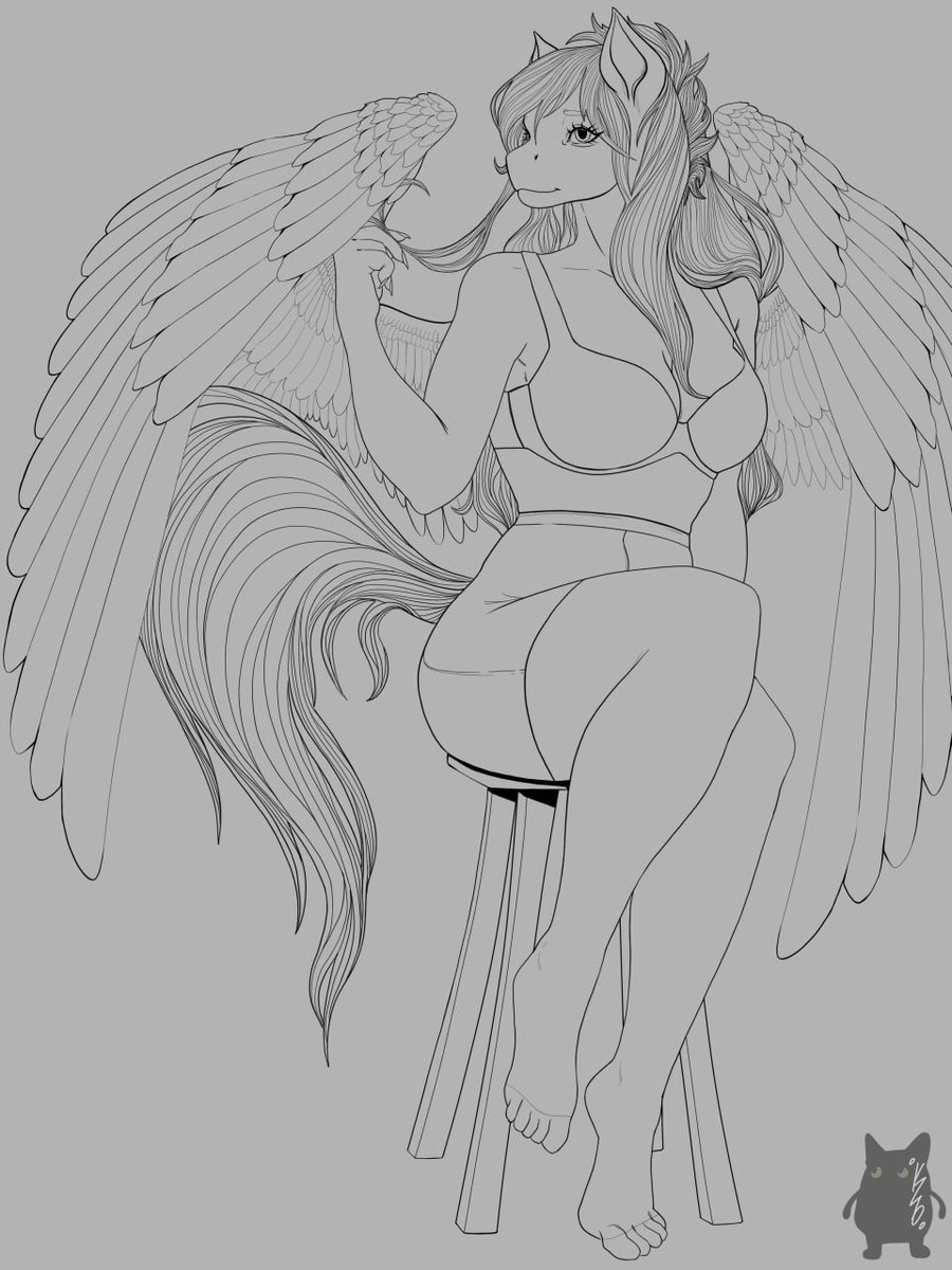 Line art for gift. Will be painted soon
#furry #furryarts #pony #mlp #wings #legs #breasts #tights