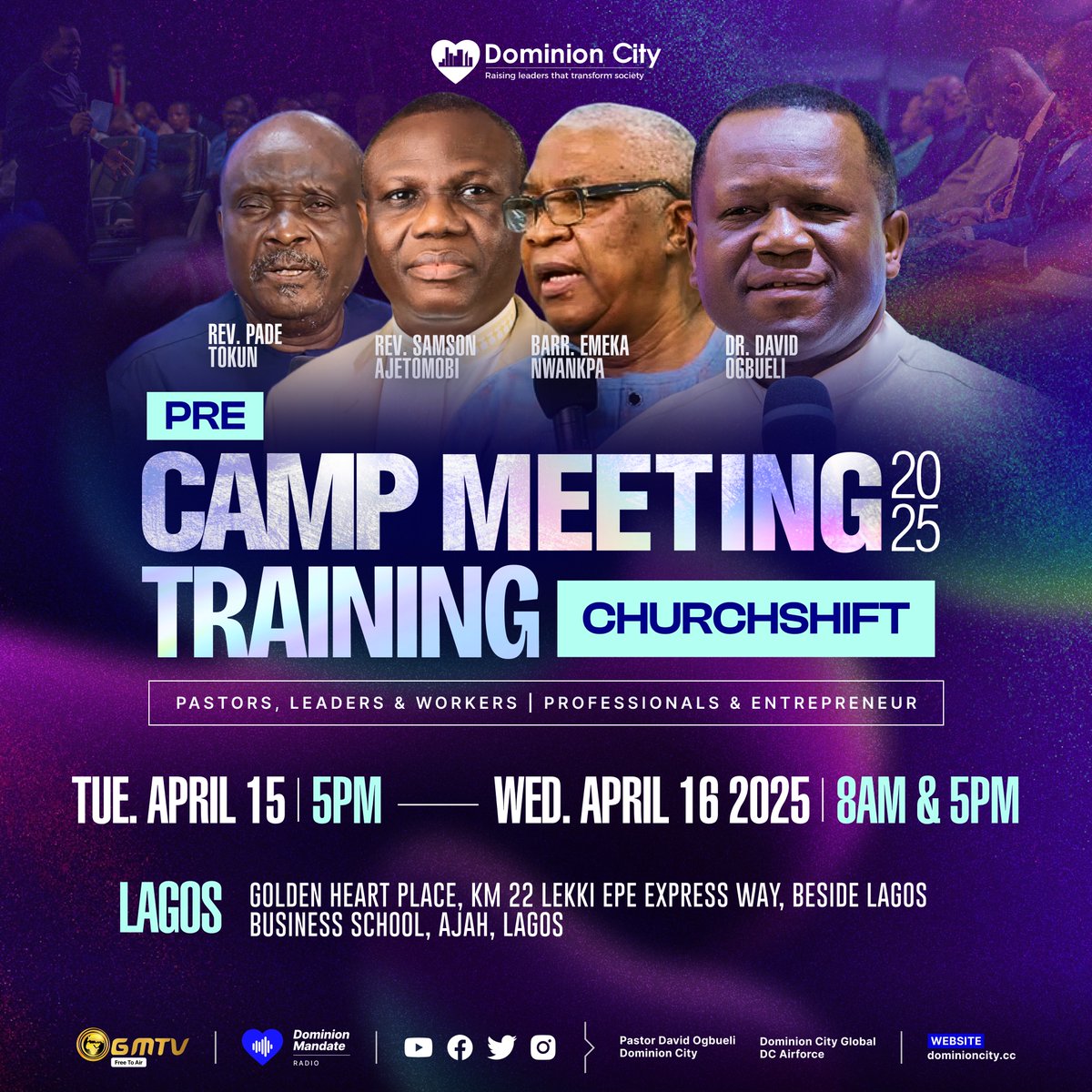 pstdavidogbueli's tweet photo. Pre-Camp Meeting 2025 kicks off next Tuesday evening by 5pm. 
For all DC Pastors, Leaders, Workers, Career Professionals &amp; Entrepreneurs.

 Hurry &amp; spread news to all DC platforms.🗣️

#dccampmeeting2025 https://t.co/baTakkrAVH