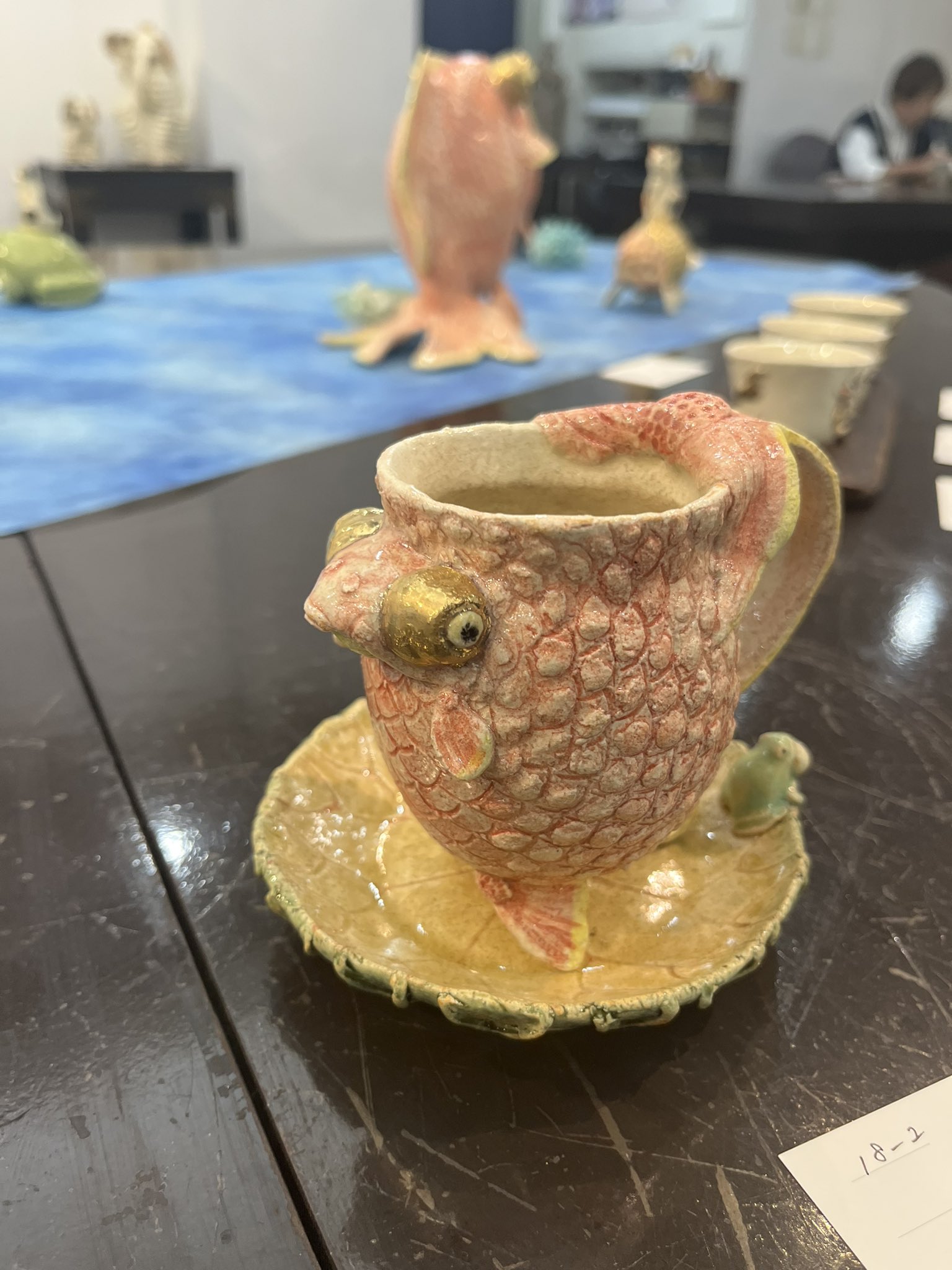 ☆ 現代陶芸家 相場るい児 出目金急須 （共箱）現代美術 人気