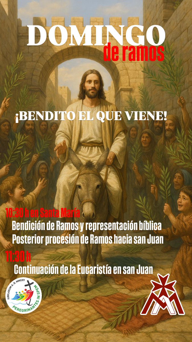 StaMariaSanJuan's tweet photo. HORARIO DOMINGO DE RAMOS. https://t.co/os4c4bEpEy