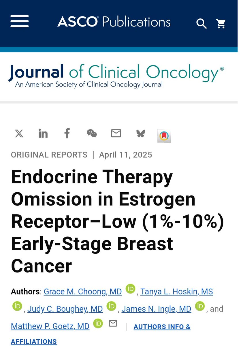 dr_yakupergun's tweet image. The study, previously presented at #ASCO24 and now published in @JCO_ASCO, based on the analysis of patients from the NCDB database, showed that omitting adjuvant endocrine therapy in ER-low tumors was associated with worse OS.

In the discussion section of the article, the…