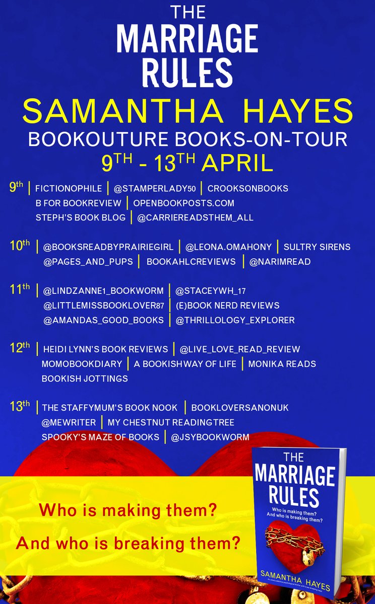 So twisty it will give you whiplash, #TheMarriageRules by <a href="/samhayes/">Samantha Hayes</a> published by <a href="/bookouture/">bookouture</a> is reviewed on <a href="/BookishJottings/">Julie</a> here: bookishjottings.com/2025/04/12/the… <a href="/sarahhardy681/">Sarah Hardy</a> #Thrillers #Suspense #Griplit #DomesticNoir #BookTwitter #BookTwt