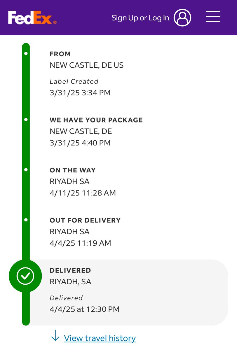 MSA_KSA's tweet photo. @khaled تجربه ممتازه خلال اجازه العيد نوع الخدمه FedEx International Priority بالعاده اقل بيوم لانها جلست في المستودع يوم لكن وصلتني عن طريق ناقل والتوصيل كان يوم جمعه الظهر https://t.co/ybaQShVAAu