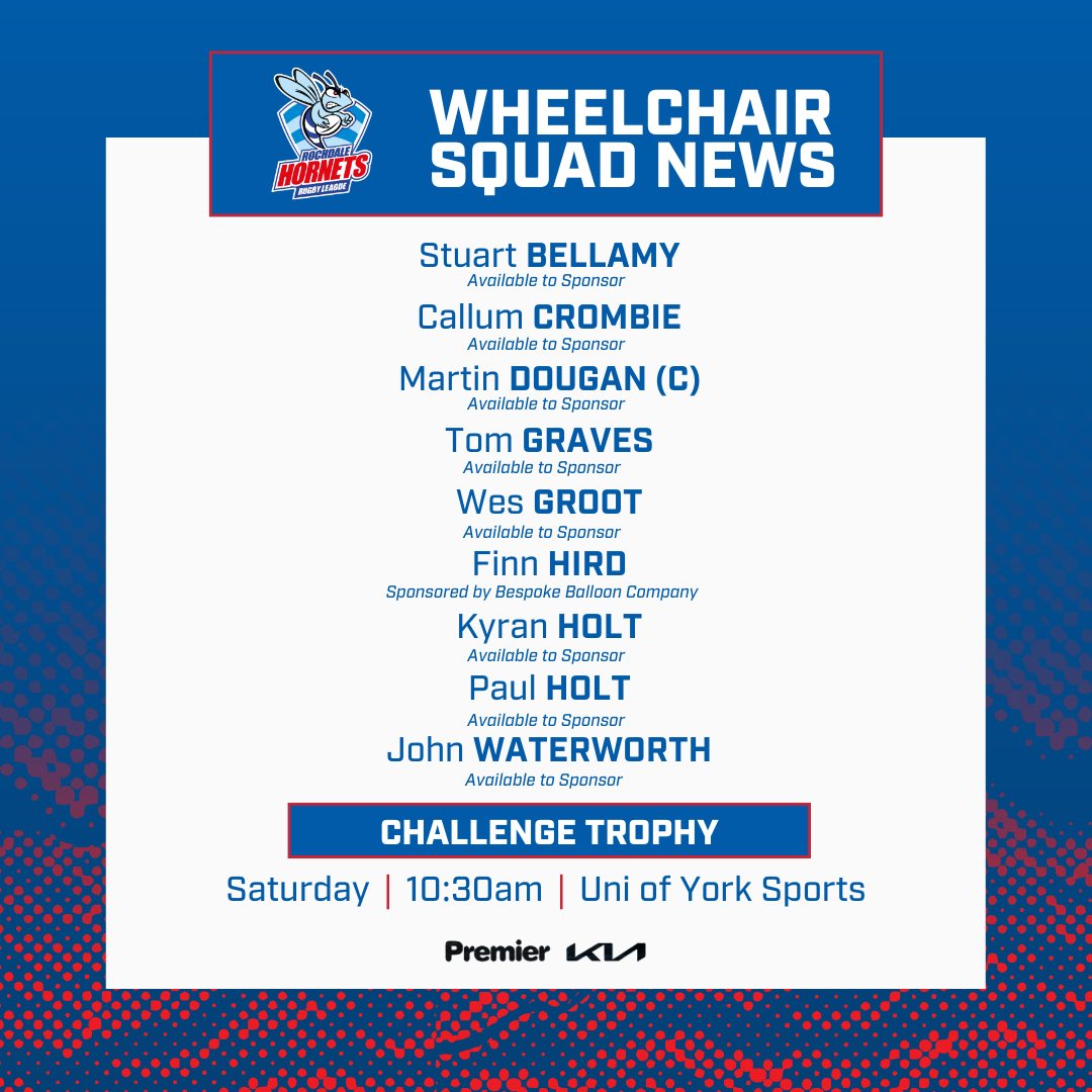 Here’s how our Hornets line up for today’s Challenge Trophy! 💪🏻🐝