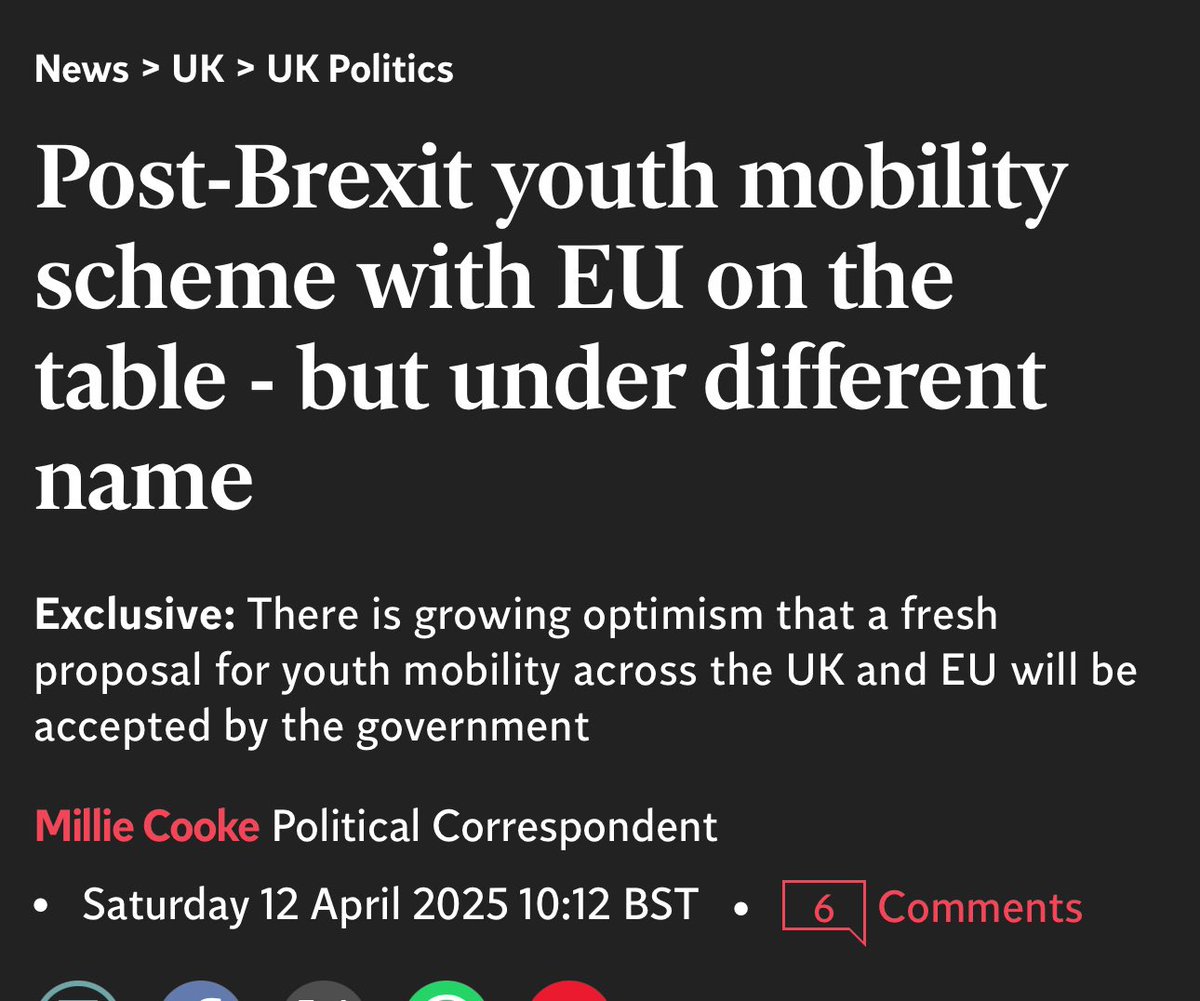 LizWebsterSBF's tweet photo. Britain already has youth agreements with Australia and 12 other countries, including New Zealand, South Korea, Iceland, Uruguay, Hong Kong and Taiwan.

BUT its EU phobia has seen years of dithering and delaying on allowing freedom to our youth to explore the continent next door.

Finally they look like they’re about to cave in but with a tweak to the name.

The entire country benefits from a return to full freedom of movement, but this govt’s commitment to Trump’s USA holds us back. 

https://t.co/nfreDBOE0C