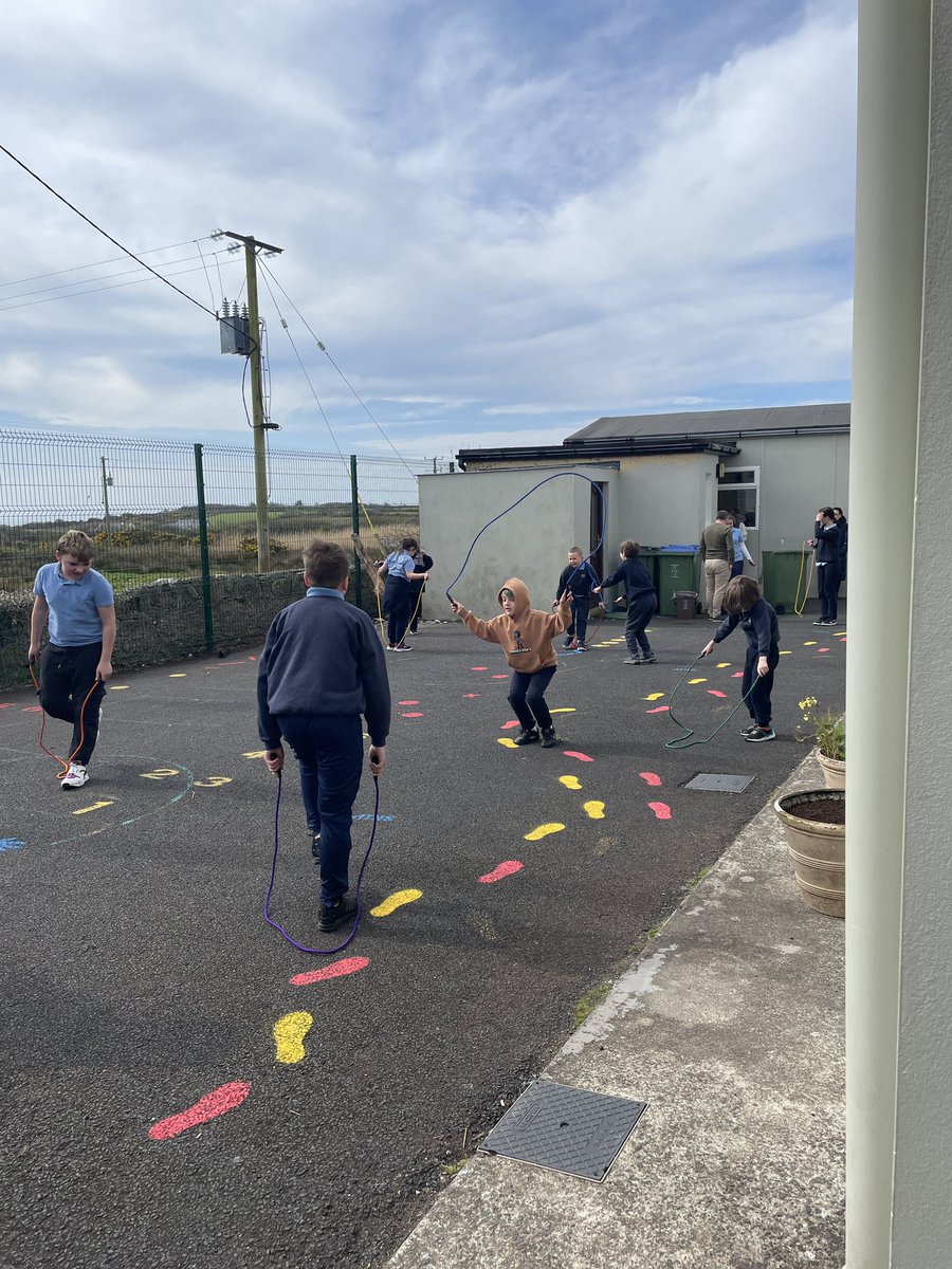 DoonahaSchool's tweet photo. Delighted with our new playground markings and zoned yard areas. Thanks to @Claresports for the playground marking kit.@ActiveFlag https://t.co/w9A6iJYiUk