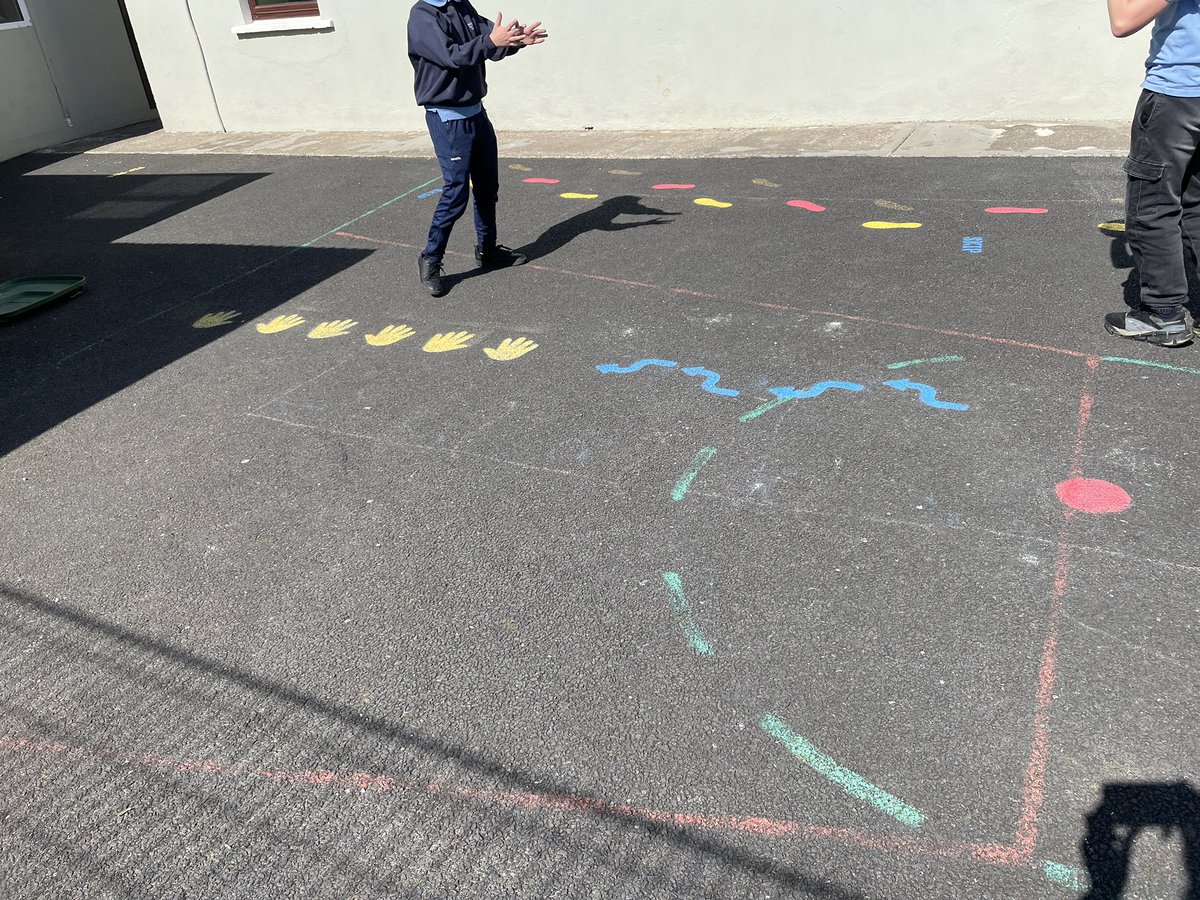 DoonahaSchool's tweet photo. Delighted with our new playground markings and zoned yard areas. Thanks to @Claresports for the playground marking kit.@ActiveFlag https://t.co/w9A6iJYiUk