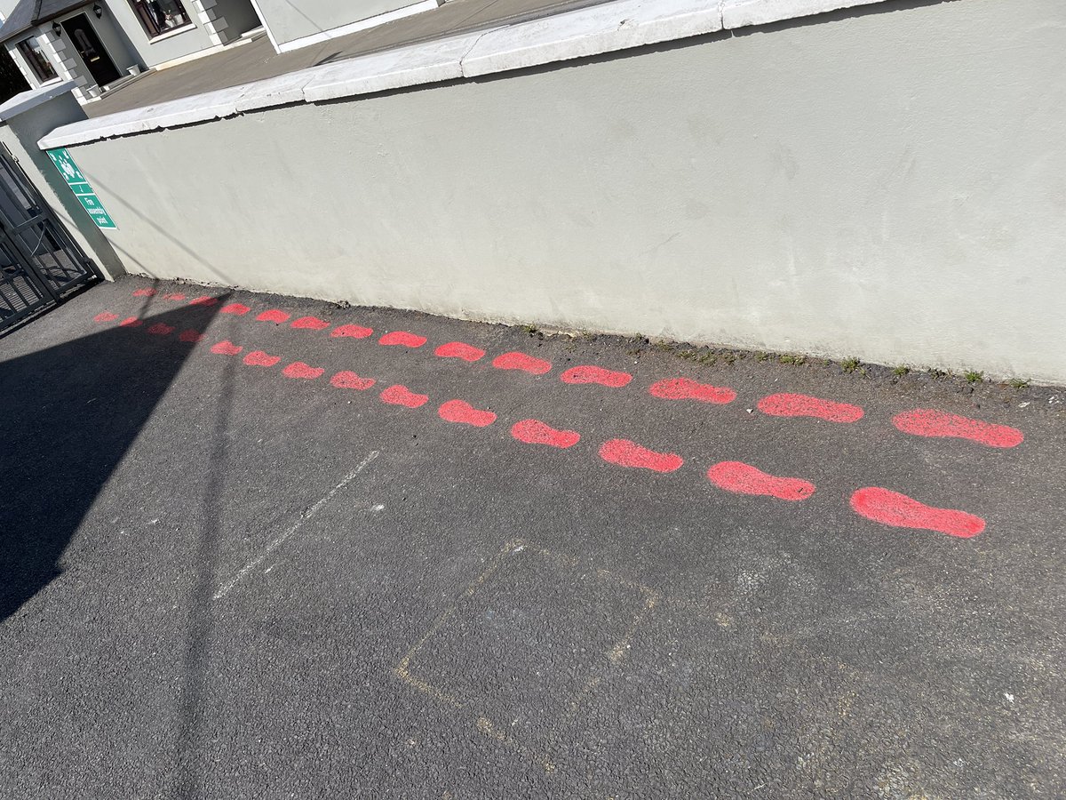 DoonahaSchool's tweet photo. Delighted with our new playground markings and zoned yard areas. Thanks to @Claresports for the playground marking kit.@ActiveFlag https://t.co/w9A6iJYiUk