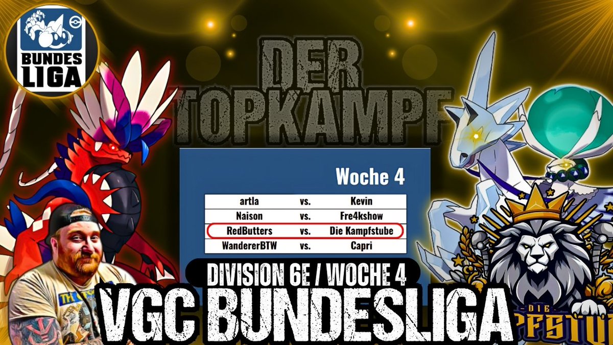 Bereit für den Topkampf? 💪🔥 
Schaut euch unser neuestes Video an, in dem wir in der VGC Bundesliga Woche 4 gegen RedButters alles geben! 🎮  
👉youtu.be/Gry4hi98R6U

<a href="/VGC_Gemeinde/">VGC Gemeinde</a>  <a href="/YouTubeGaming/">YouTube Gaming</a>  
#VGCBundesliga #PokemonKämpfe #pokemonvgc #pokemonsv