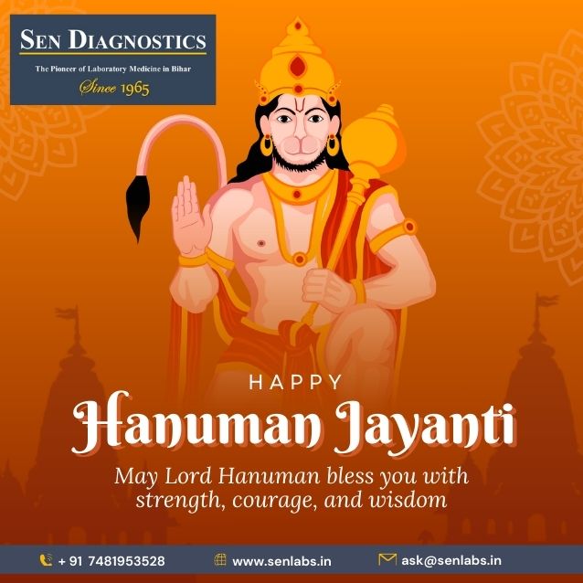 SenDiagnostics's tweet photo. Wishing You a Blessed Hanuman Jayanti!
On this auspicious occasion of Hanuman Jayanti, may Lord Hanuman bless you with strength, good health, courage, and wisdom.

#HanumanJayanti #JaiHanuman #HealthIsWealth #SenDiagnostics #60YearsOfExcellence #Patna #Bihar https://t.co/w6uB2Kieq3