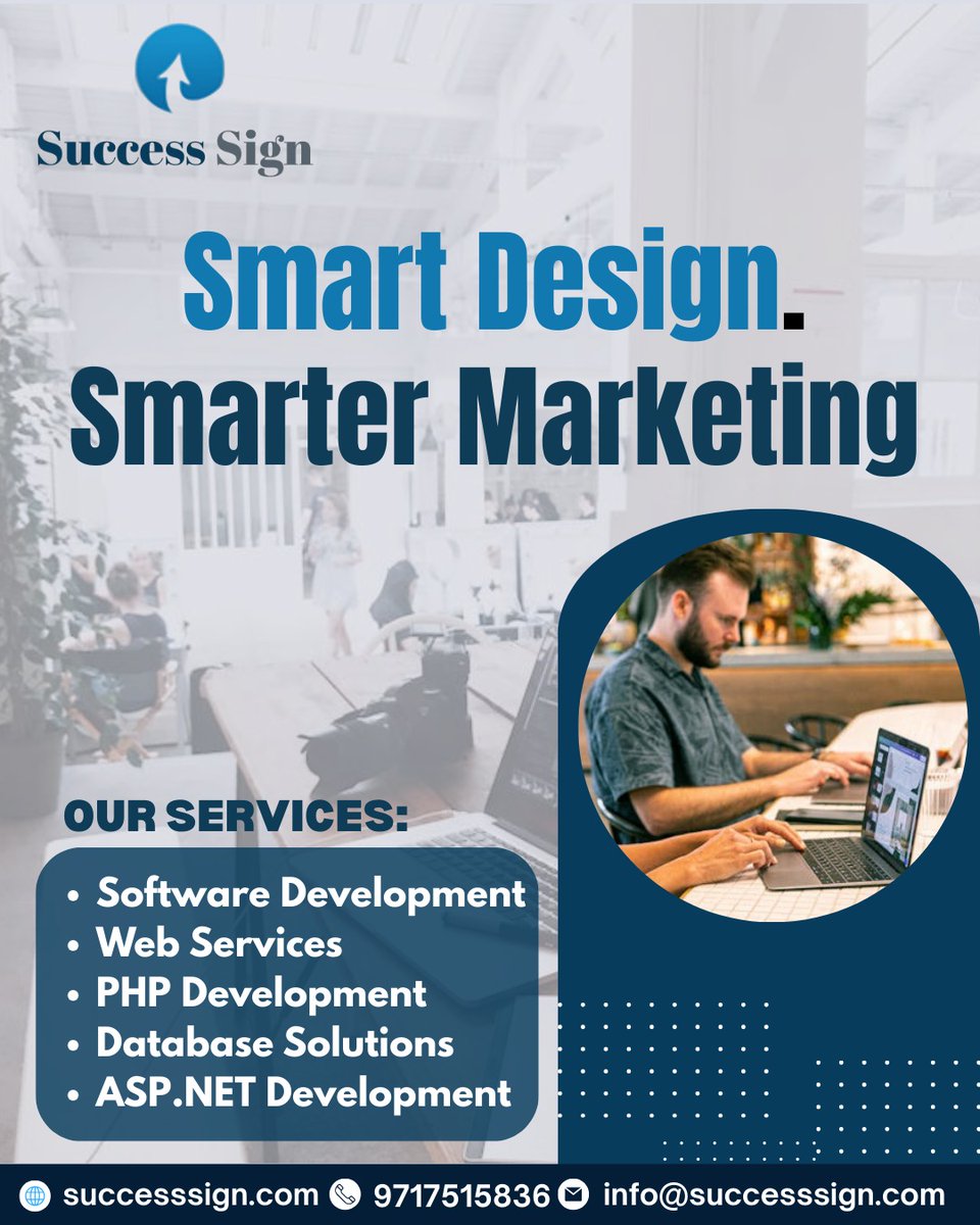 successsign_com's tweet photo. 🚀 Smart Design. Smarter Marketing.

At Success Sign, we don’t just build software — we build solutions that drive success.

#SuccessSign #SmartDesign #SoftwareDevelopment #WebDevelopment #PHPDevelopment #ASPNET #TechSolutions #NoidaTech #DigitalSolutions #DatabaseExperts https://t.co/PMV5RDWwMN