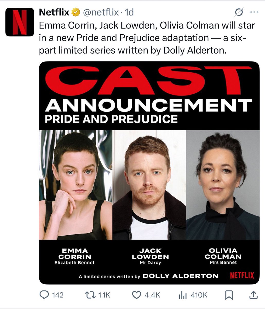 Oh man … here we go again … 🙄🤣 … e che questa ce la mandi buona

#remake #PrideAndPrejudice #janeausten