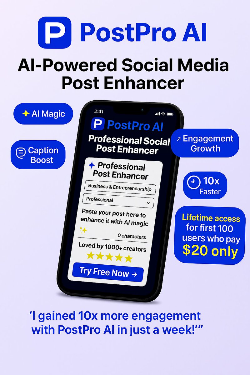 postpro_ai's tweet photo. @Cristiano Use PostProAI for Better Impressions and 5x Results!
Check: https://t.co/ZaMbotp24S
Buy Faster! https://t.co/Lysn5LoG4f