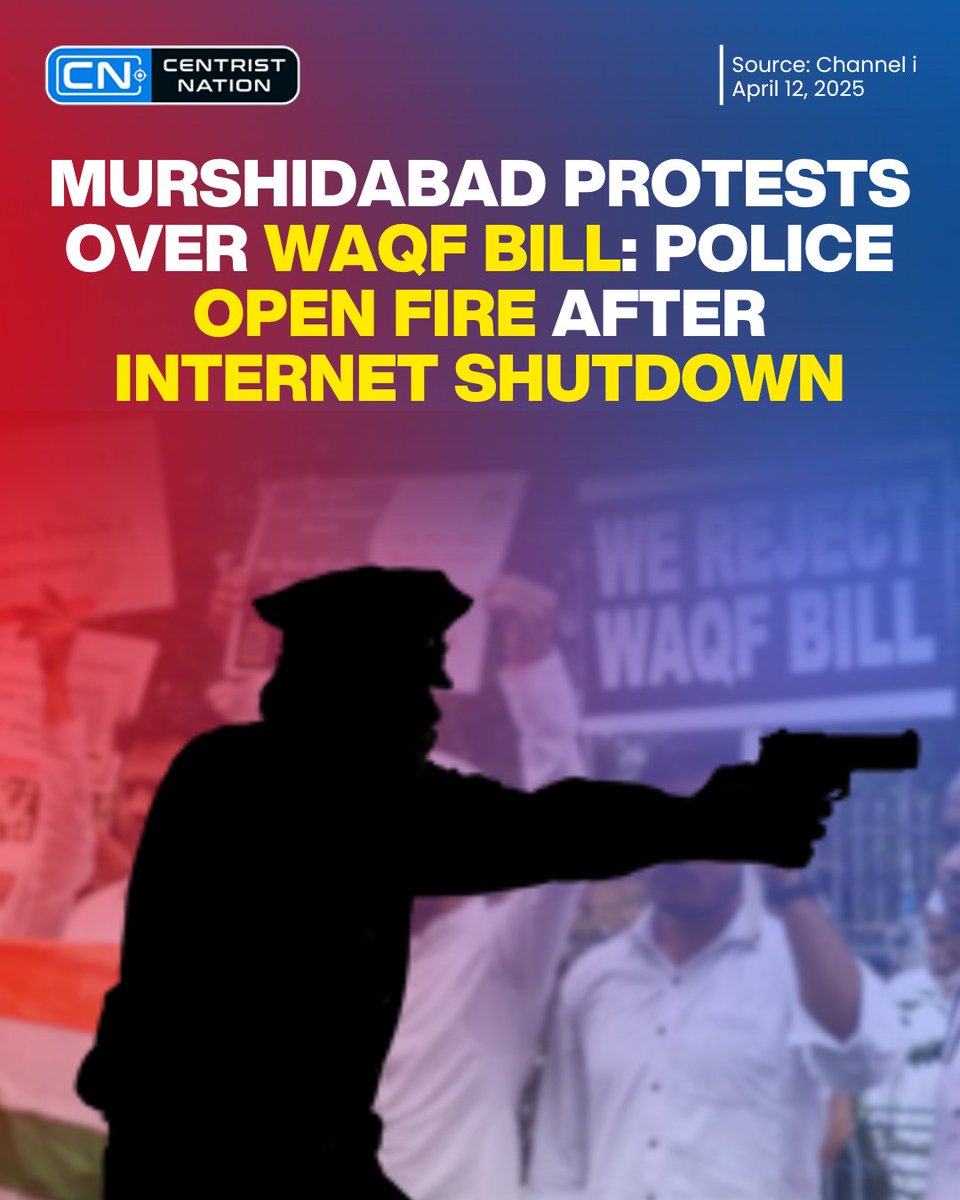 centristnattv's tweet photo. Protests Erupt in Murshidabad Over Waqf Issue; Indian Police Open Fire on Protesters After Internet Shutdown

#indianmuslim #WaqfBill #Murshidabad https://t.co/ZINbsPnhva