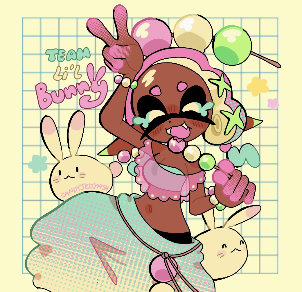 candyje11yfish's tweet image. (repost) Happy Springfest! 🍡🌈🌷🐰🐣
[#splatoon]
