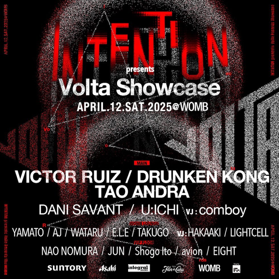 TONIGHT
TECHNO
🎟️前売券販売は8PM迄

<a href="/drunken_kong/">DRUNKEN KONG</a> 主催INTENTION、今回はDrumcodeやSuara等TOPレーベルからヒットを出し続ける <a href="/victorruizdj/">Victor Ruiz</a> が出演！また今回はVolta Records Showcaseとしても開催、同じVolta Recordsのルーマニアのアーティスト <a href="/Tao__Andra/">Tao Andra</a> も出演！
womb.co.jp/event/2025/04/…
