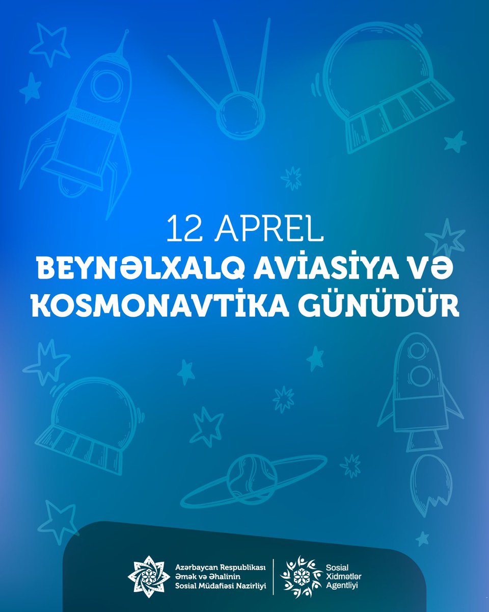 sxasosialgovaz's tweet photo. 12 Aprel - Dünya Aviasiya və Kosmonavtika Günüdür. 🚀 👨🚀
#ƏƏSMN #SXA #12Aprel #KosmonavtikaGünü https://t.co/IEPtgeTGXD