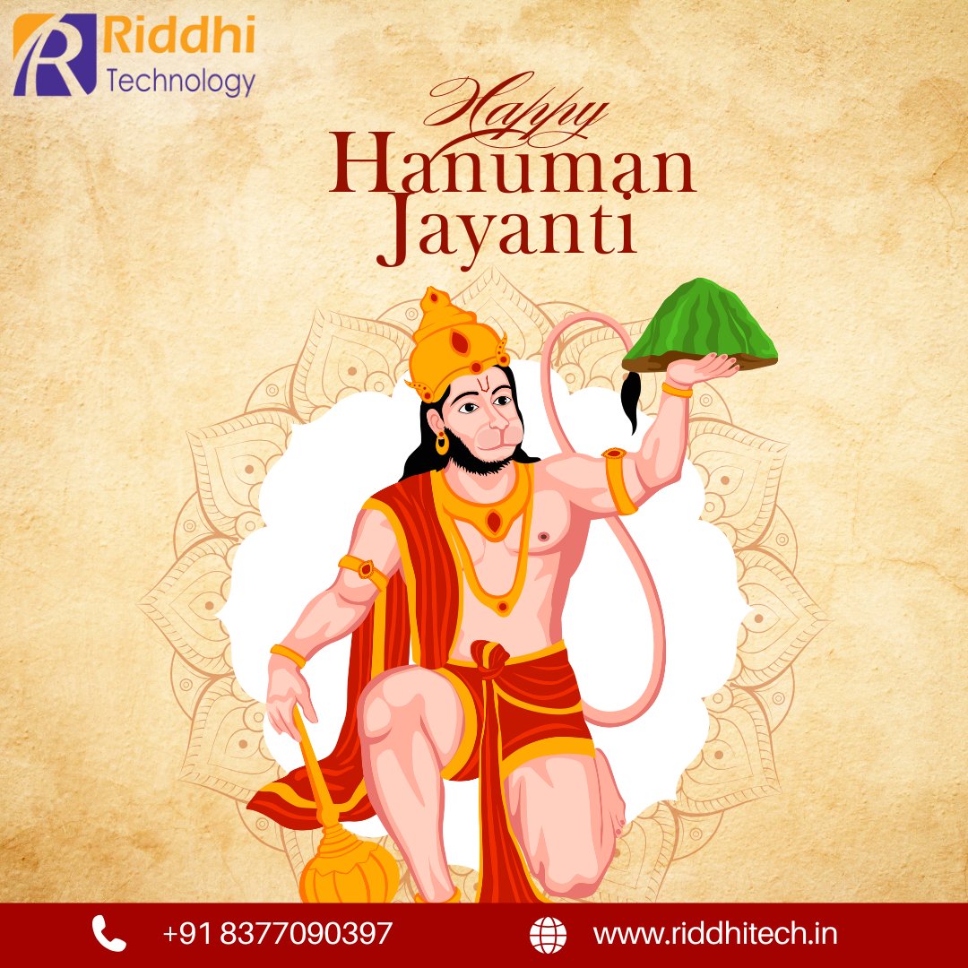 Riddhitech1's tweet photo. 🙏 Happy Hanuman Jayanti from all of us at Riddhi Technology!

May the divine strength and devotion of Lord Hanuman inspire us to overcome challenges and lead with purpose.
Wishing you peace, prosperity &amp; positivity!
#HanumanJayanti #RiddhiTechnology #Strength #Devotion #Tech https://t.co/AMAwqvRVVc