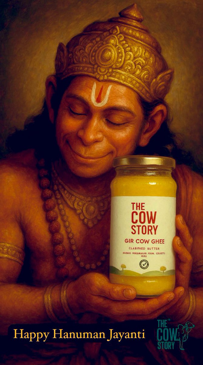 Chetsss's tweet photo. Happy Hanuman Jayanti from The Cow Story Family! 🕉️

Lord Hanuman, the mighty vanara, reminds us of the deep bond between nature and humanity — a true symbol of love, service, and coexistence.

#HanumanJayanti2025 #JaiShriRam #thecowstory https://t.co/BvVF4aNmnj