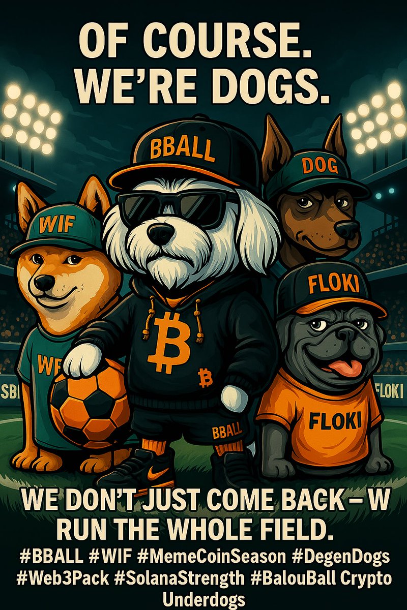 BALOUBALLcoin's tweet photo. @JakeGagain Of course. We’re dogs 🐶
We don’t just come back — we run the whole field ⚽️

$BBALL’s already leading the meme league…
and the dog squad always scores.

#BBALL #WIF #MemeCoinSeason #DegenDogs #pumpfun #SolanaStrength #BalouBall #CryptoUnderdogs https://t.co/Bc0Q797S8K