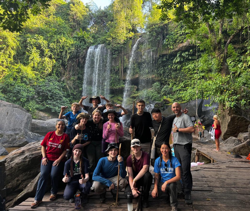 …monks. We visited the elephant statue in the Kulen National Park, headlamps in the caves to see the bats and finished with breathtaking views of the waterfall at camp. Our students are just wonderful to be around,everyone who meets them can’t speak highly enough. Incredible!”
