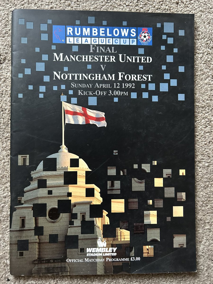 WembleyArchive's tweet image. On this day #OTD 1992 @wembleystadium connected by @EE Manchester United #MUFC win the Rumbelows League Cup, now the #CarabaoCupFinal, for the first time with a 1-0win over Nottingham Forest #NFFC Brian Mclair scores the winning goal