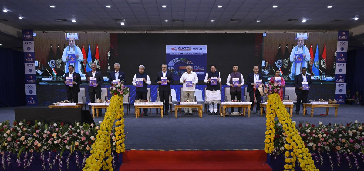 gccigate's tweet image. GCCI proudly launched #GATE2025 at Vigyan Bhavan, Ahmedabad, in the esteemed presence of Gujarat’s visionary leaders, discussing MSME growth, innovation and the state’s promising future.
#UnlockopportunitieswithGATE #gatewaytogrowth