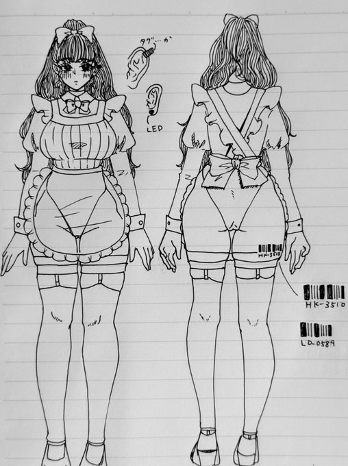 ハイレグにしてみただけだけど、エプロンで前は隠れる&amp;丸出し丈でもスカート欲しい 